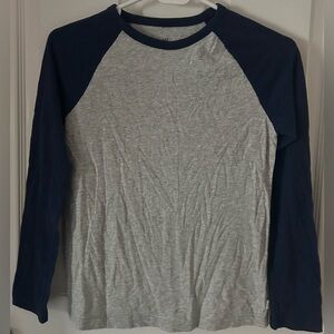 Boys Gray and dark Blue long sleeve shirt